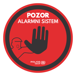 NALEPKA ALARMNI SISTEM - RDEČA