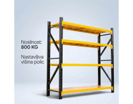 POLIČNI REGAL - NOSILNOST 800 KG / 200x60x200