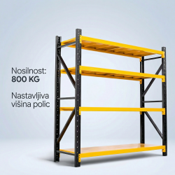 POLIČNI REGAL - NOSILNOST 800 KG / 200x60x200